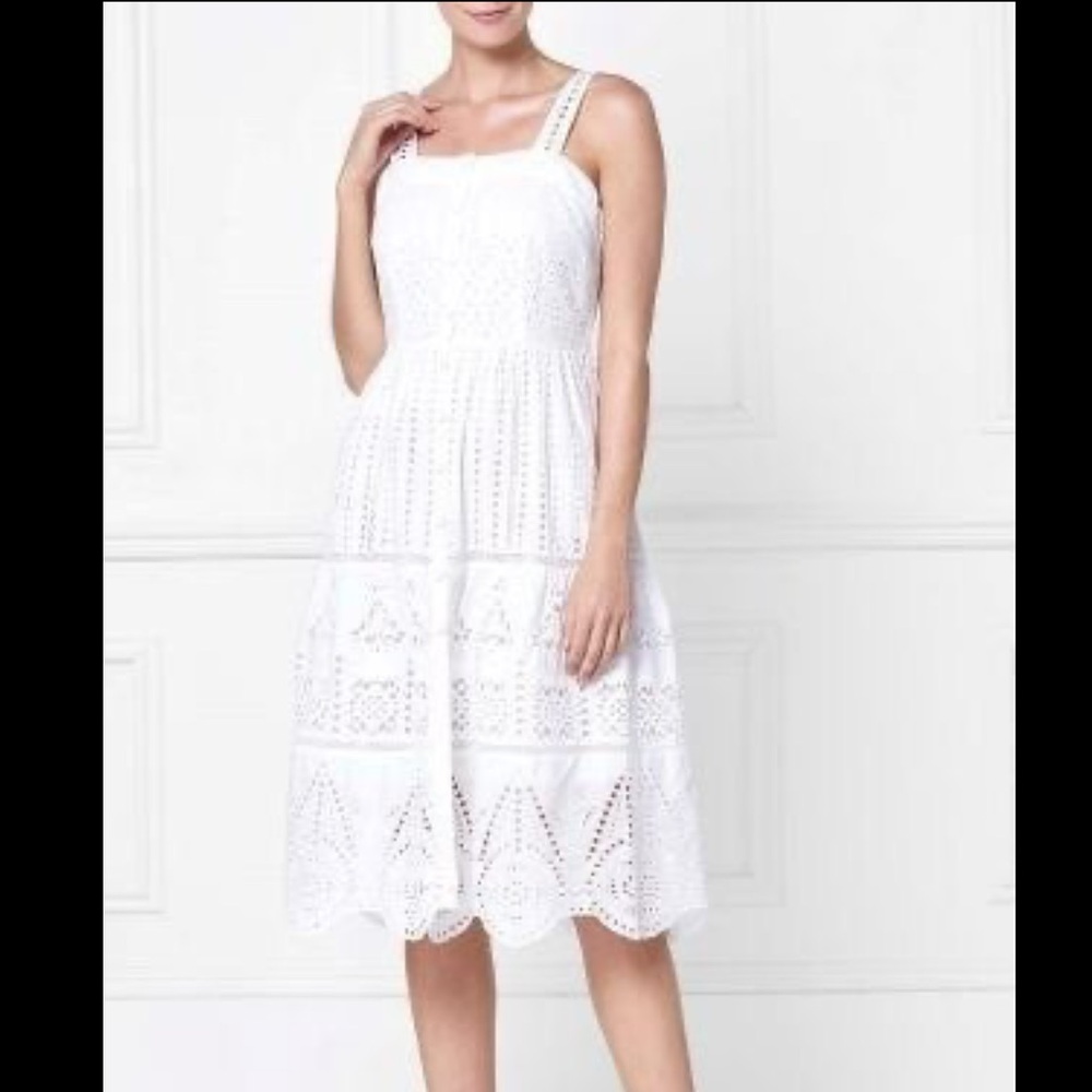 NEXT UK Cut-out Cotton Open Work Eyelet Sundress 6-8